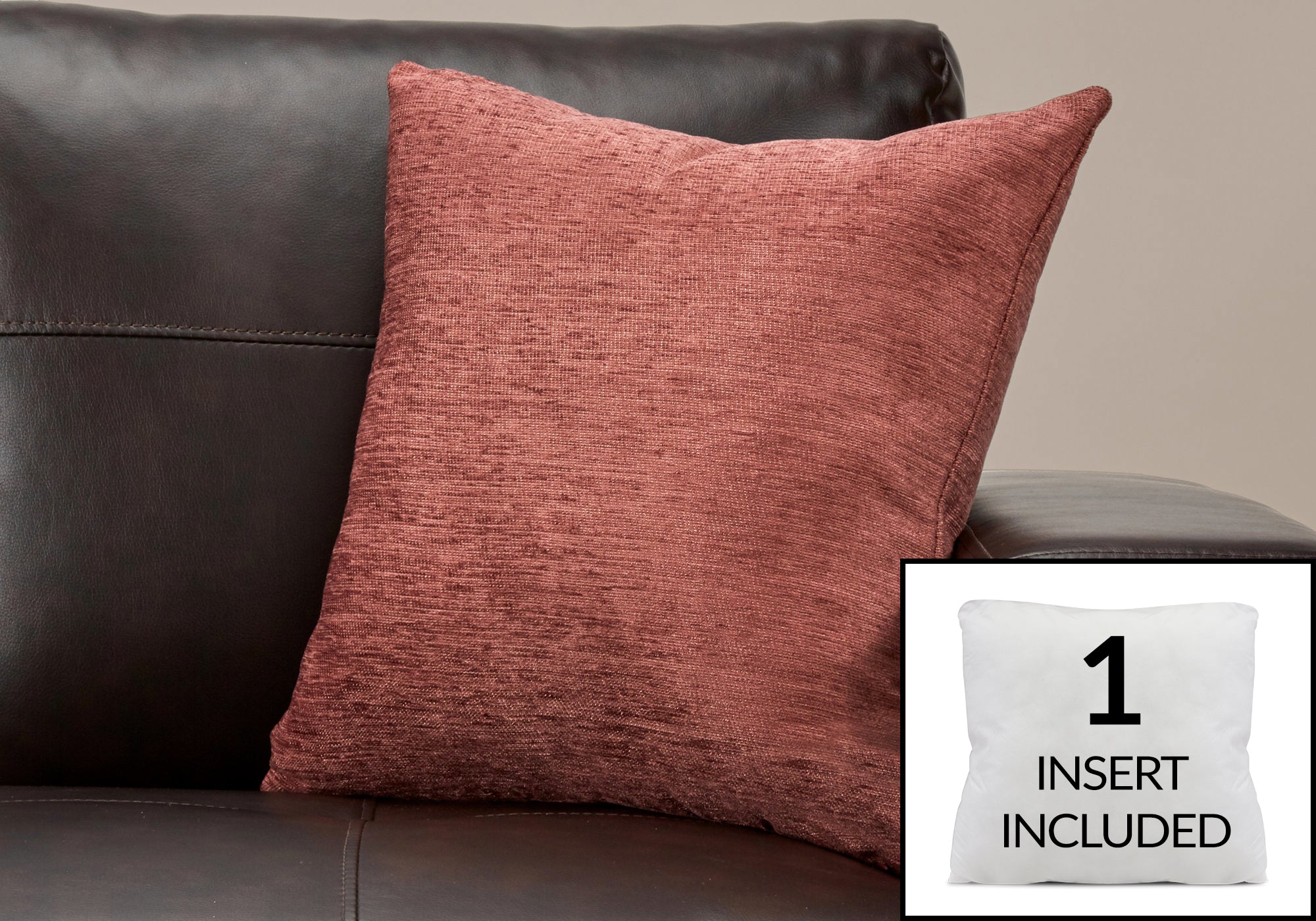 Image of pillow - 18inch x 18inch solid dusty rose 1pc  i 9300.