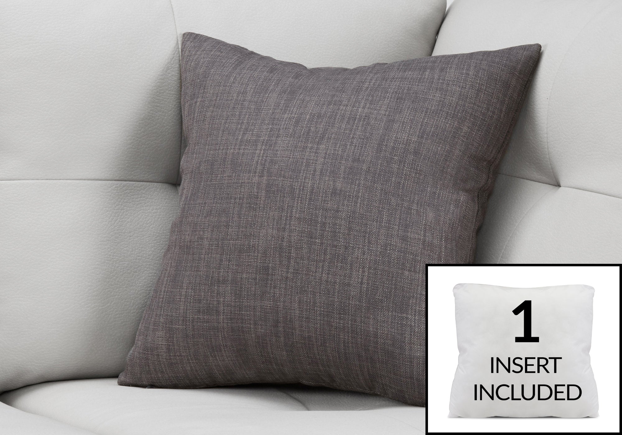 Image of pillow - 18inch x 18inch linen patterned dark grey 1pc  i 9312.