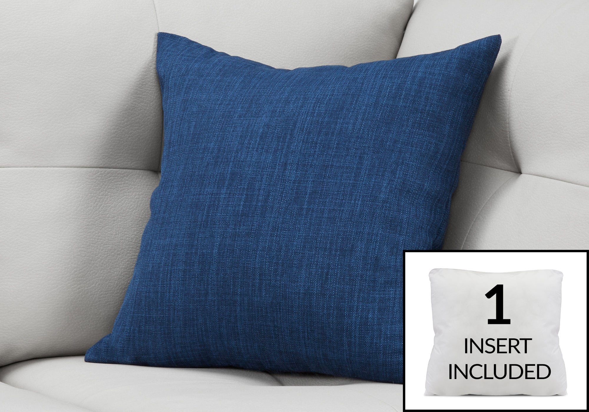 Image of pillow - 18inch x 18inch linen patterned dark blue 1pc  i 9314.