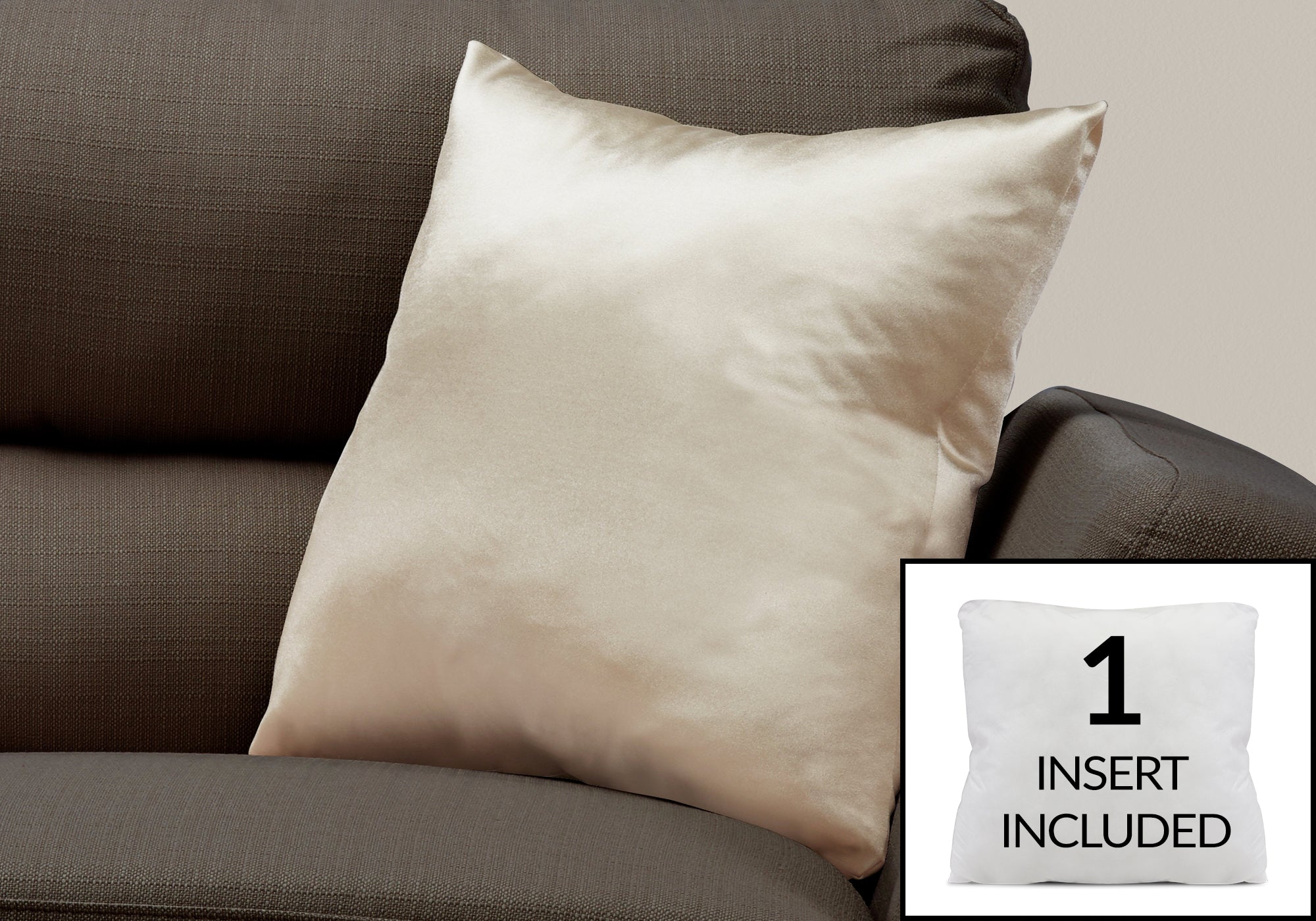 Image of pillow - 18inch x 18inch gold satin 1pc  i 9334.