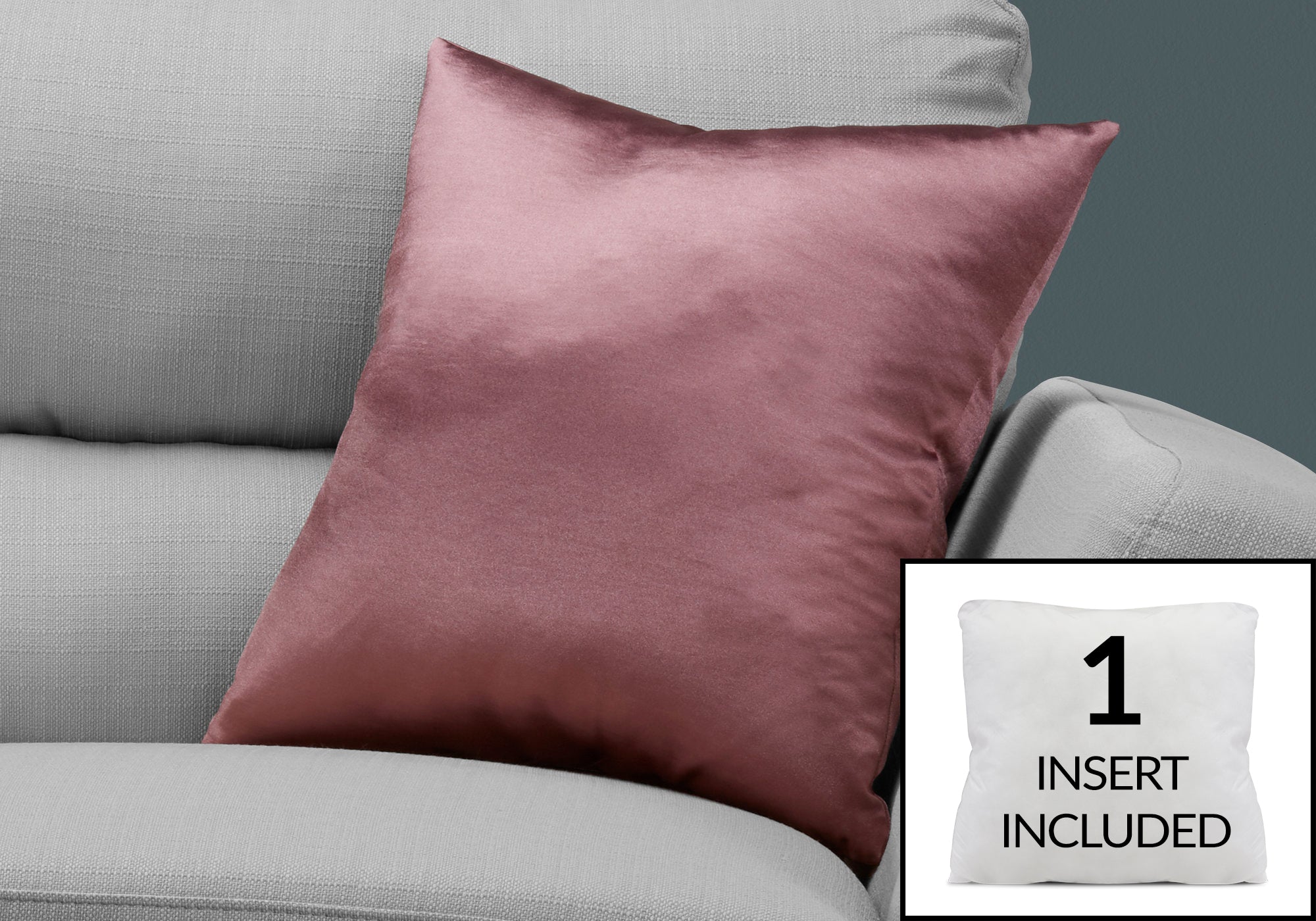 Image of pillow - 18inch x 18inch pink satin 1pc  i 9338.