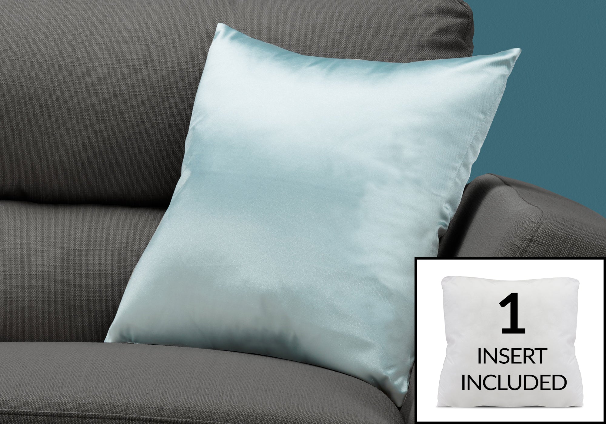 Image of pillow - 18inch x 18inch mint satin 1pc  i 9340.