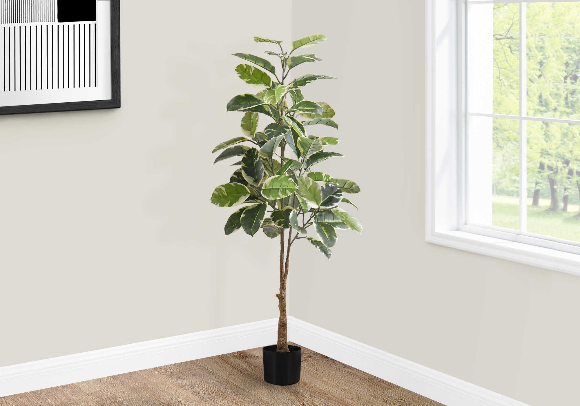 Image of artificial plant - 52h  indoor rubber tree in a 5 pot i 9513.