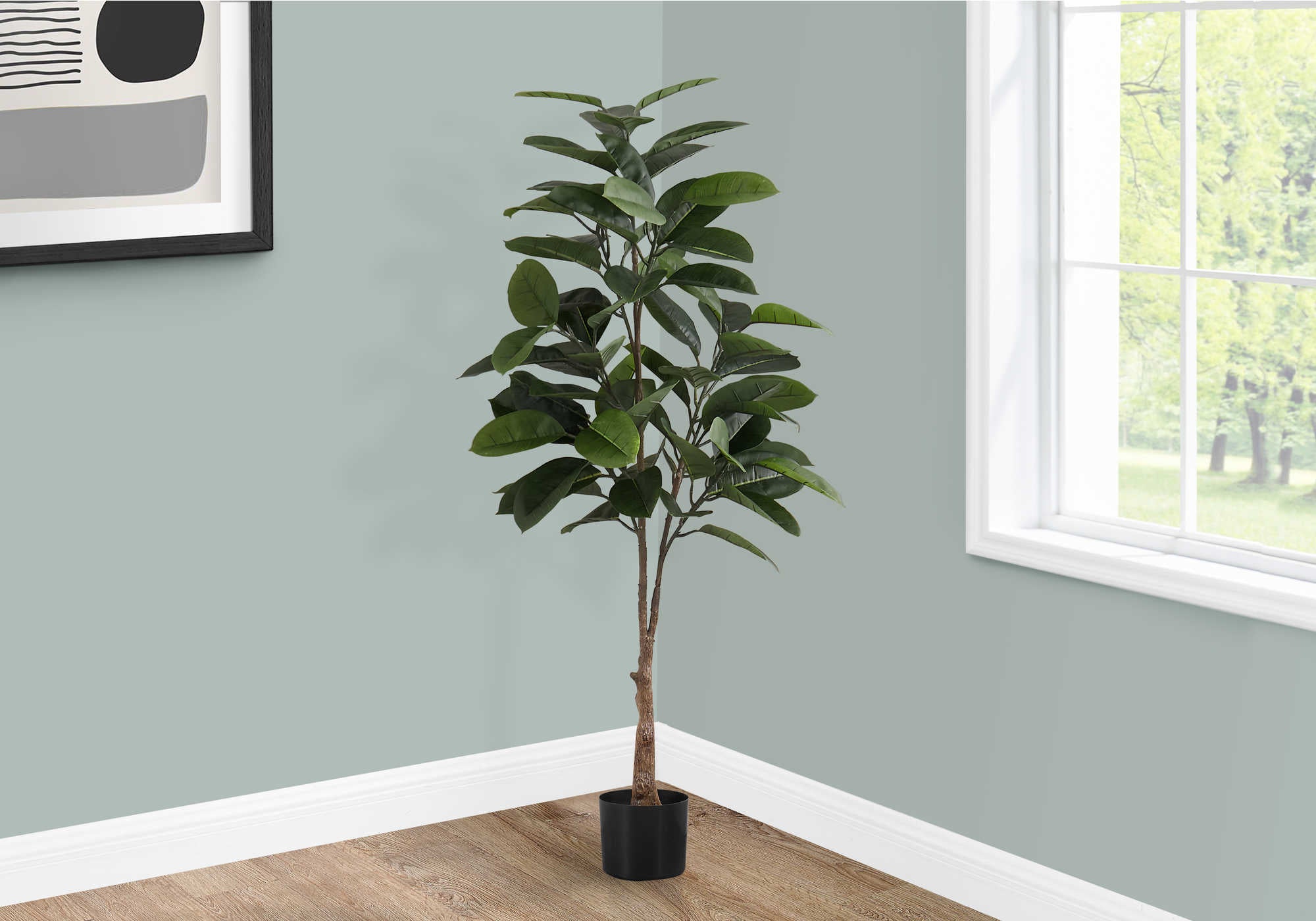 Image of artificial plant - 52h  indoor rubber tree in a 5 pot i 9514.
