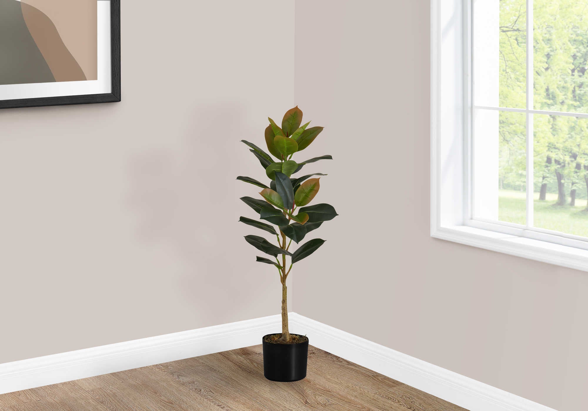 Image of artificial plant - 40h  indoor rubber tree in a 5 pot i 9547.