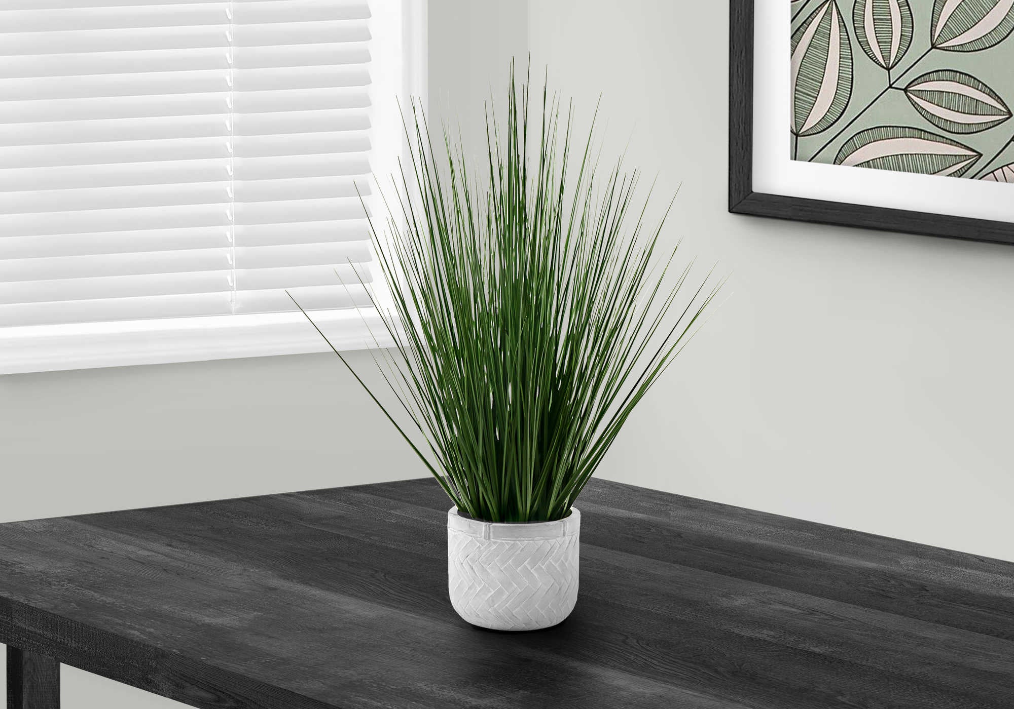 Image of artificial plant - 21h  indoor grass in cement 4 pot i 9574.