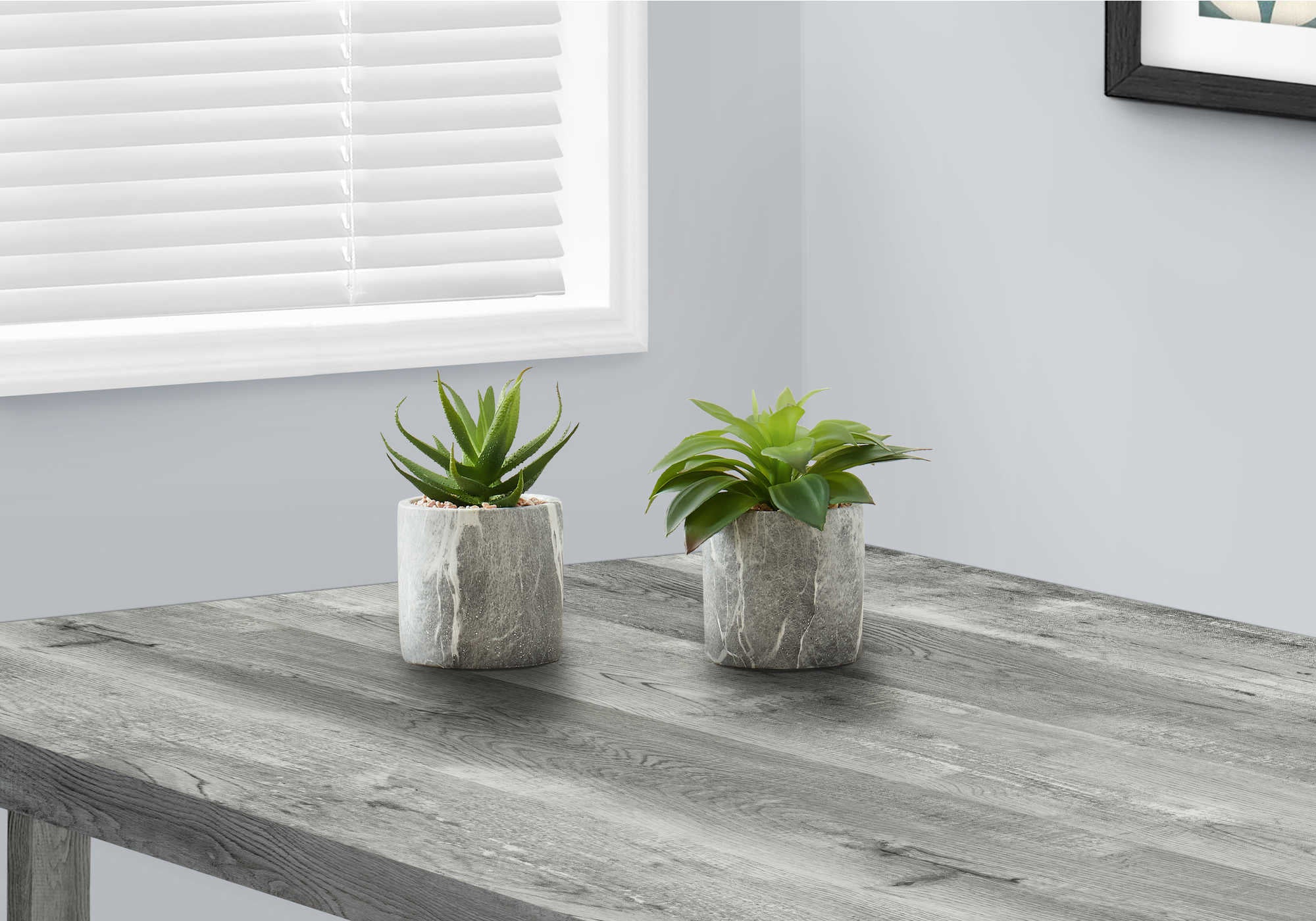 Image of artificial plant - 2pcs  7h succulent in 4 cement pot i 9586.
