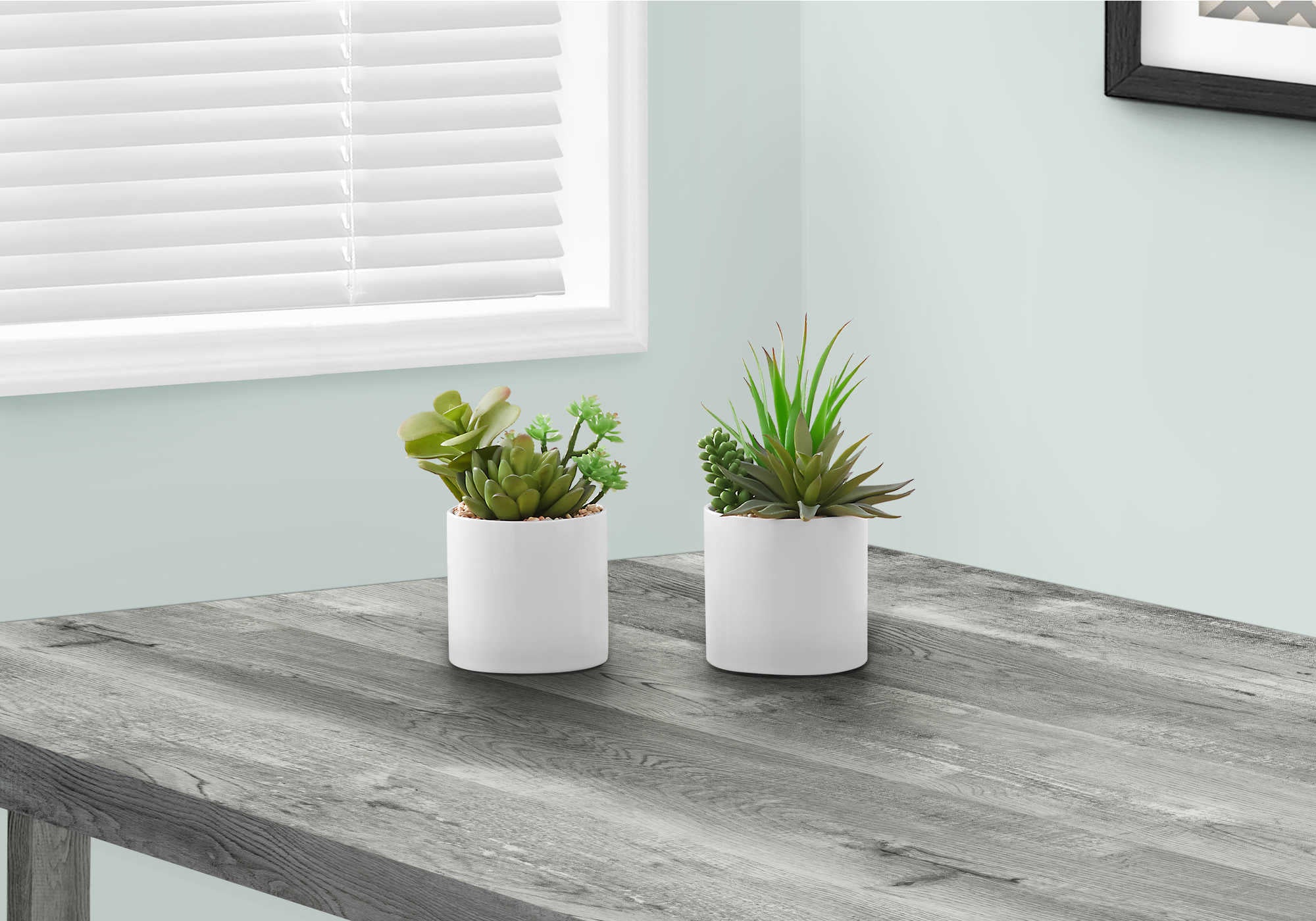 Image of artificial plant - 2pcs  7h succulent in 3 ceramic pot i 9588.