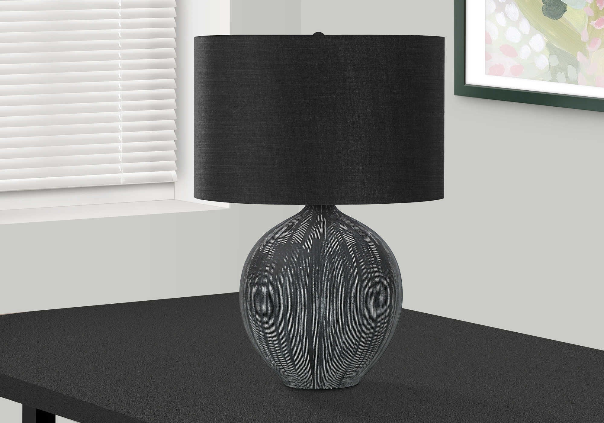 Image of lighting - 23h table lamp black ceramic  black shade i 9618.
