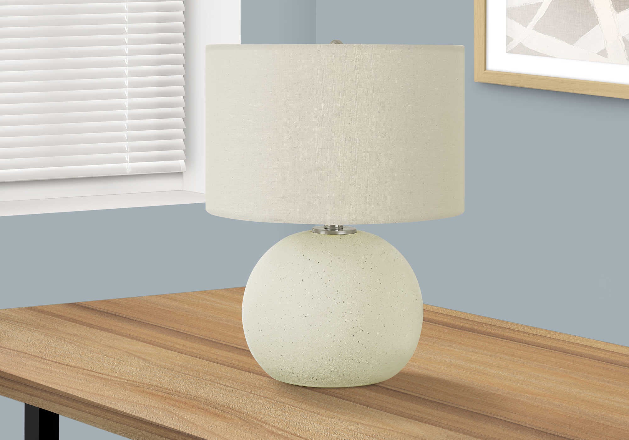 Image of lighting - 18h table lamp cream ceramic  ivory shade i 9630.