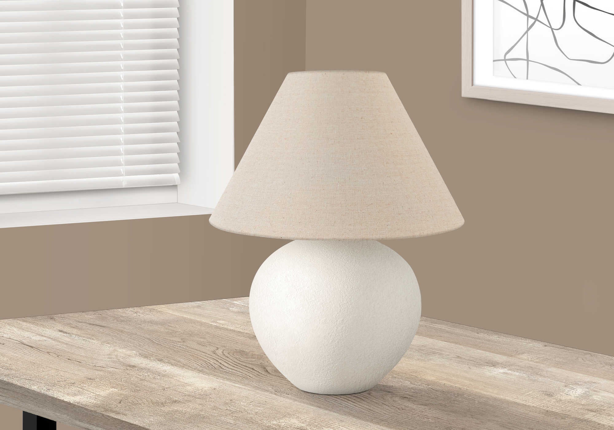 Image of lighting - 16h table lamp cream ceramic  cream shade i 9631.