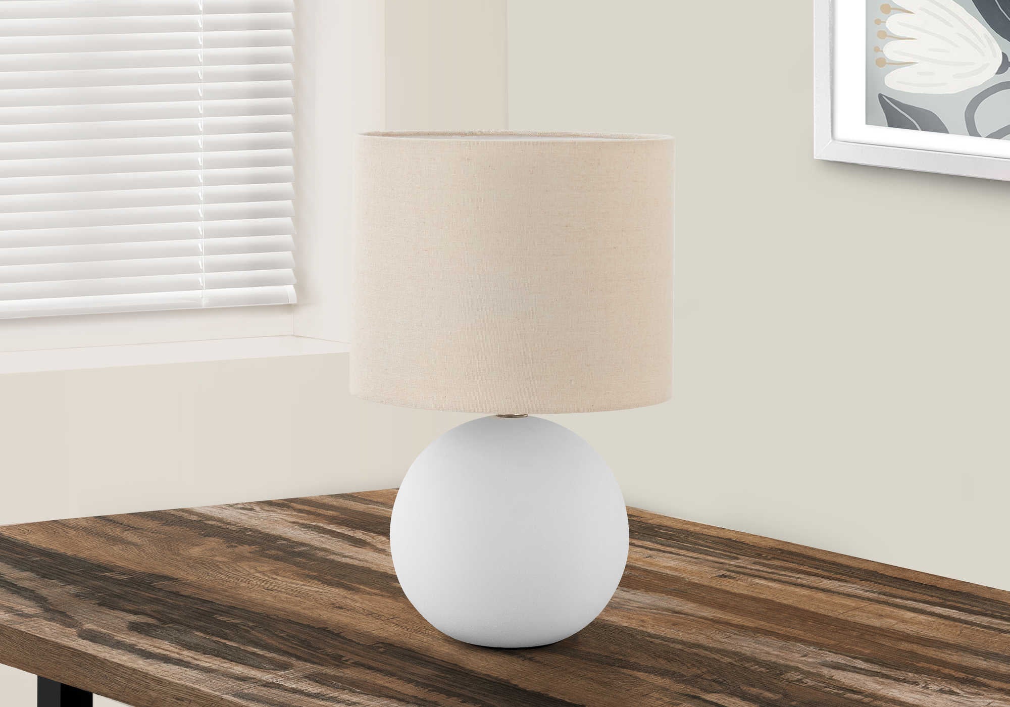 Image of lighting - 16h table lamp cream ceramic  cream shade i 9632.