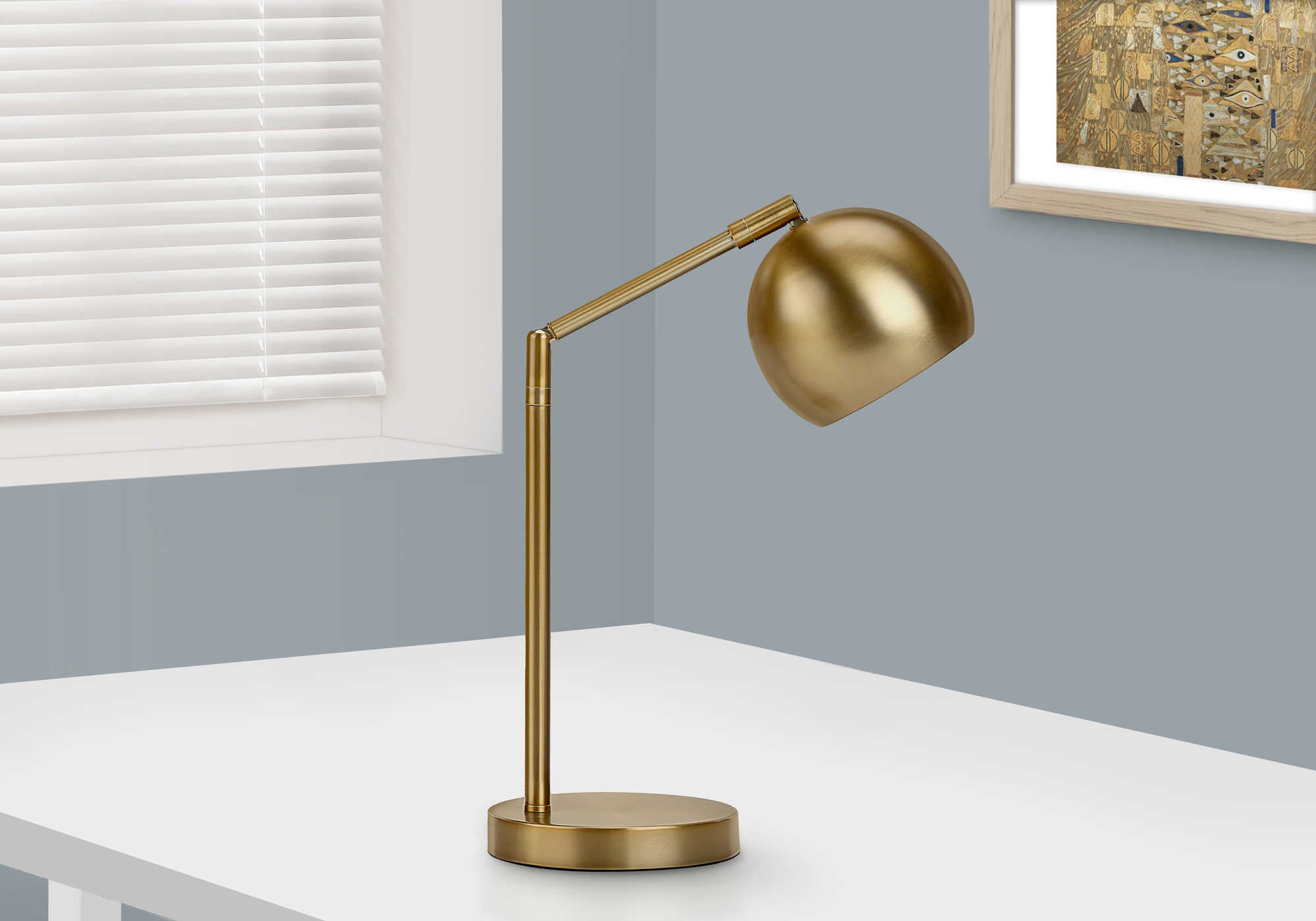 Image of lighting - 19h table lamp gold metal  gold shade i 9644.