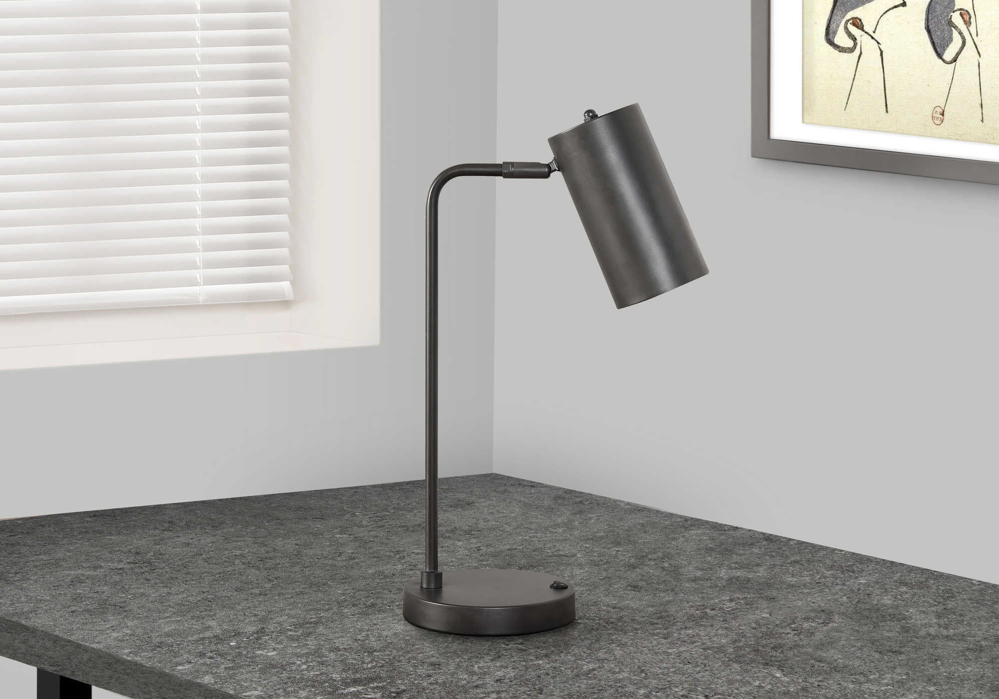 Image of lighting - 18h table lamp grey metal  grey shade  usb i 9645.