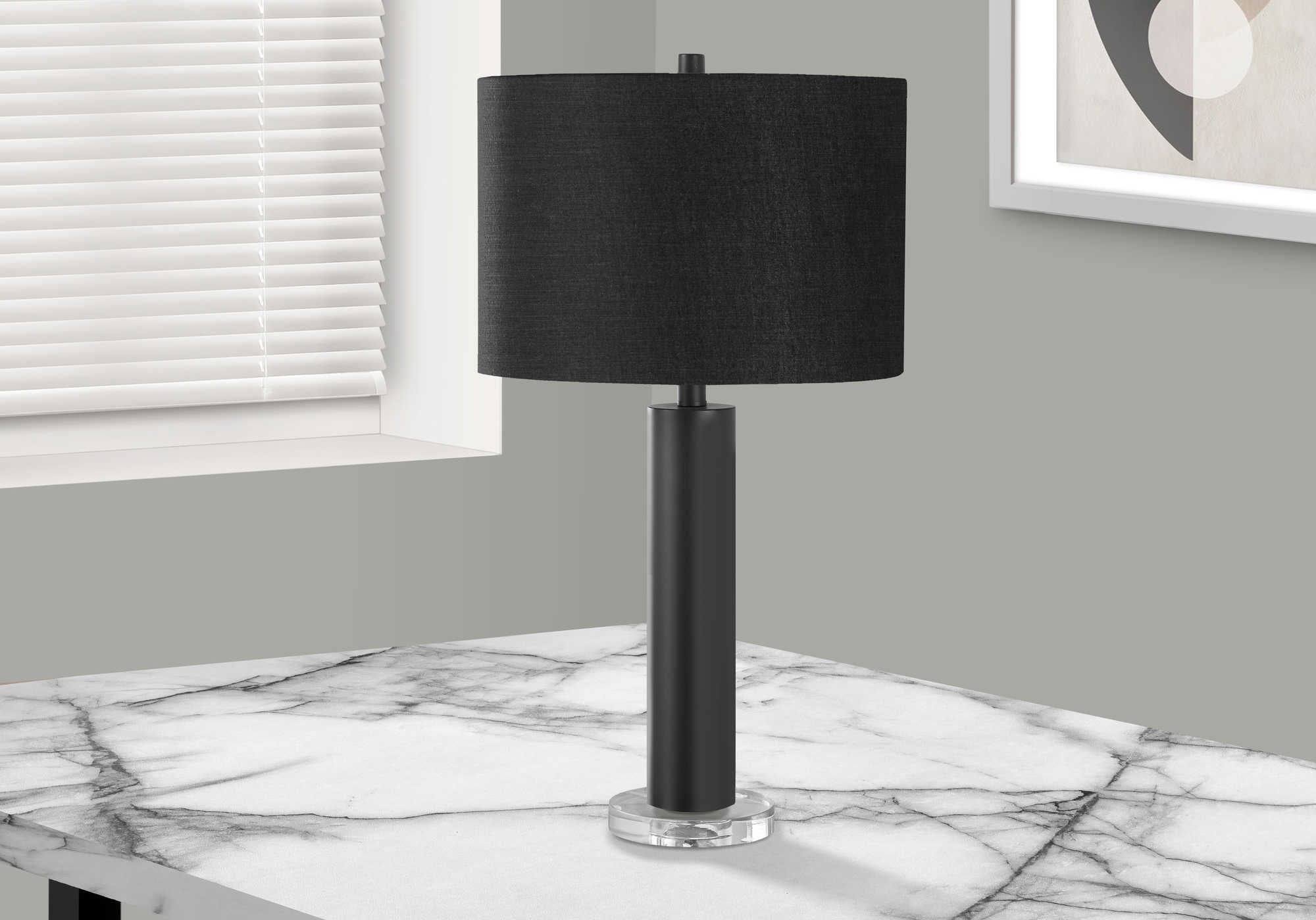 Image of lighting - 28h table lamp black metal  black shade i 9658.