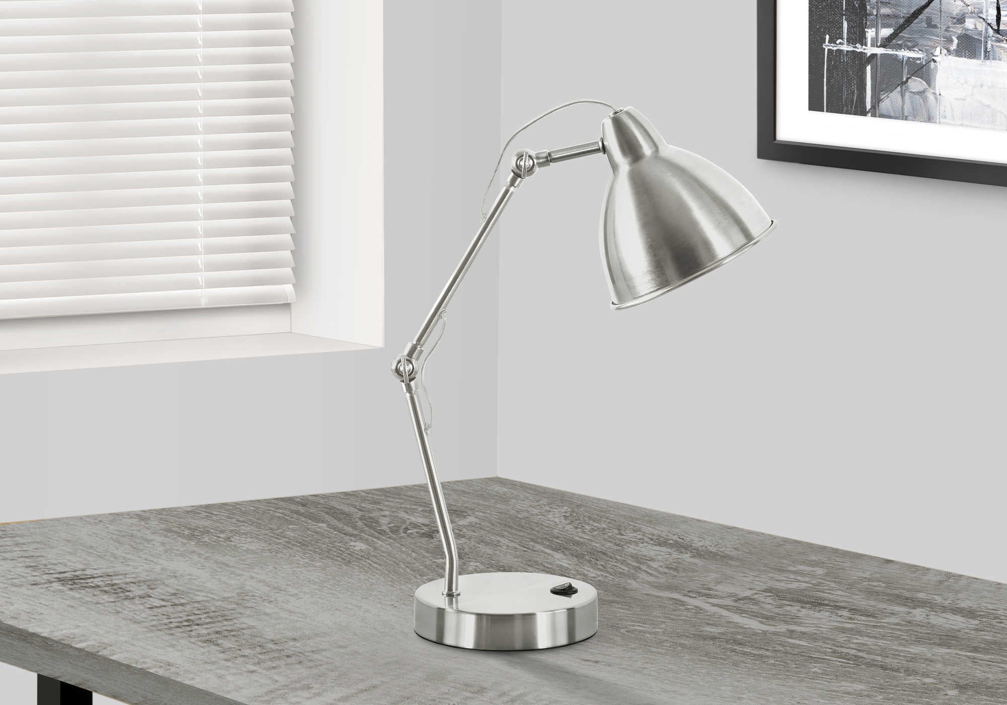 Image of lighting - 17h table lamp nickel metalnickel shadeusb i 9659.