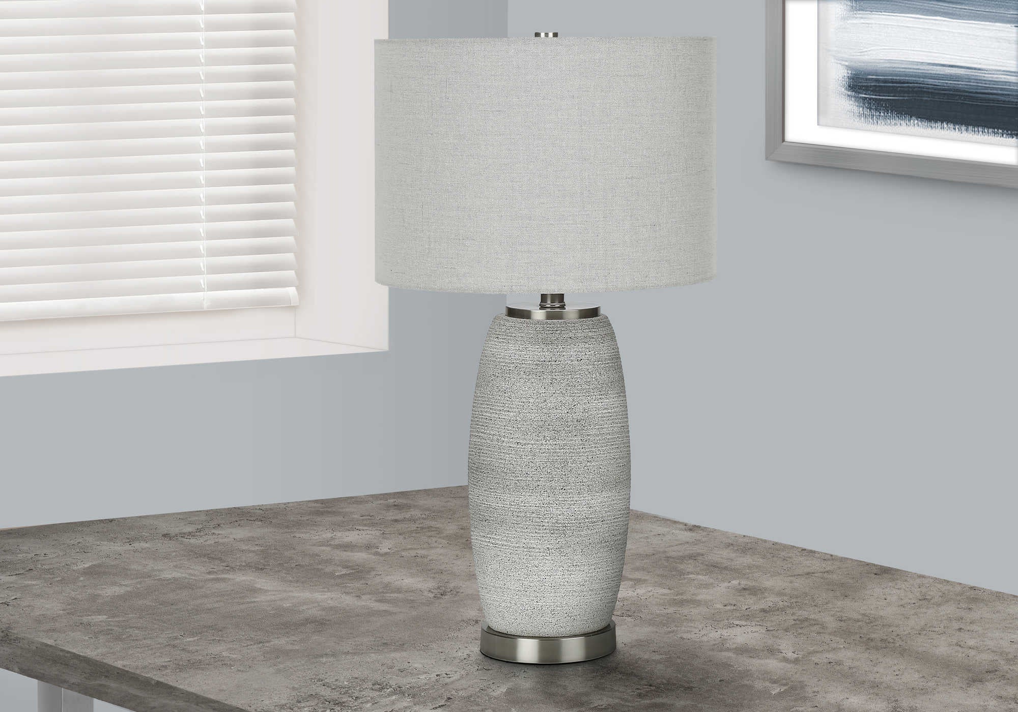 Image of lighting - 25h table lamp grey ceramic  grey shade i 9711.