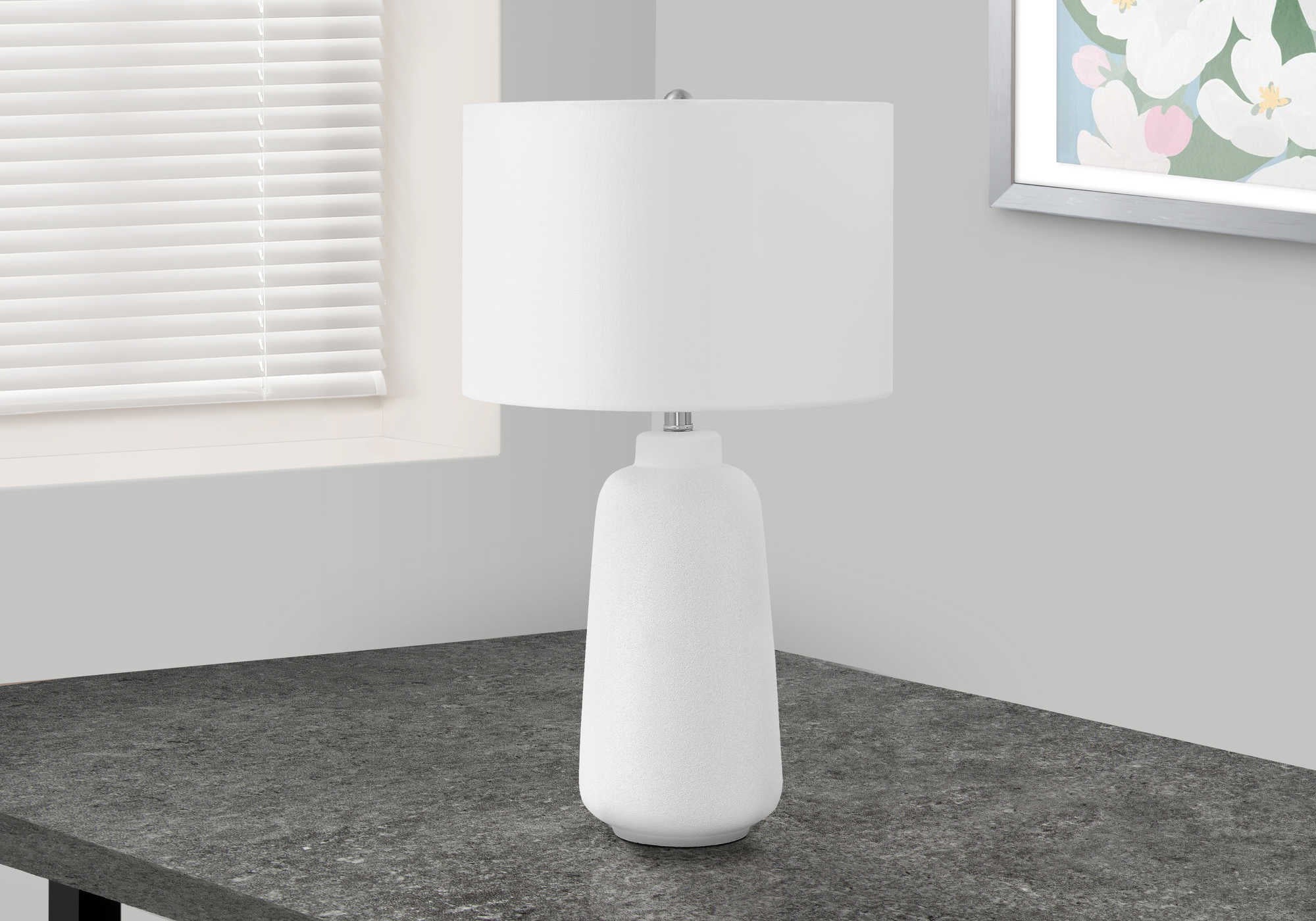 Image of lighting - 26h table lamp cream ceramic  ivory shade i 9716.