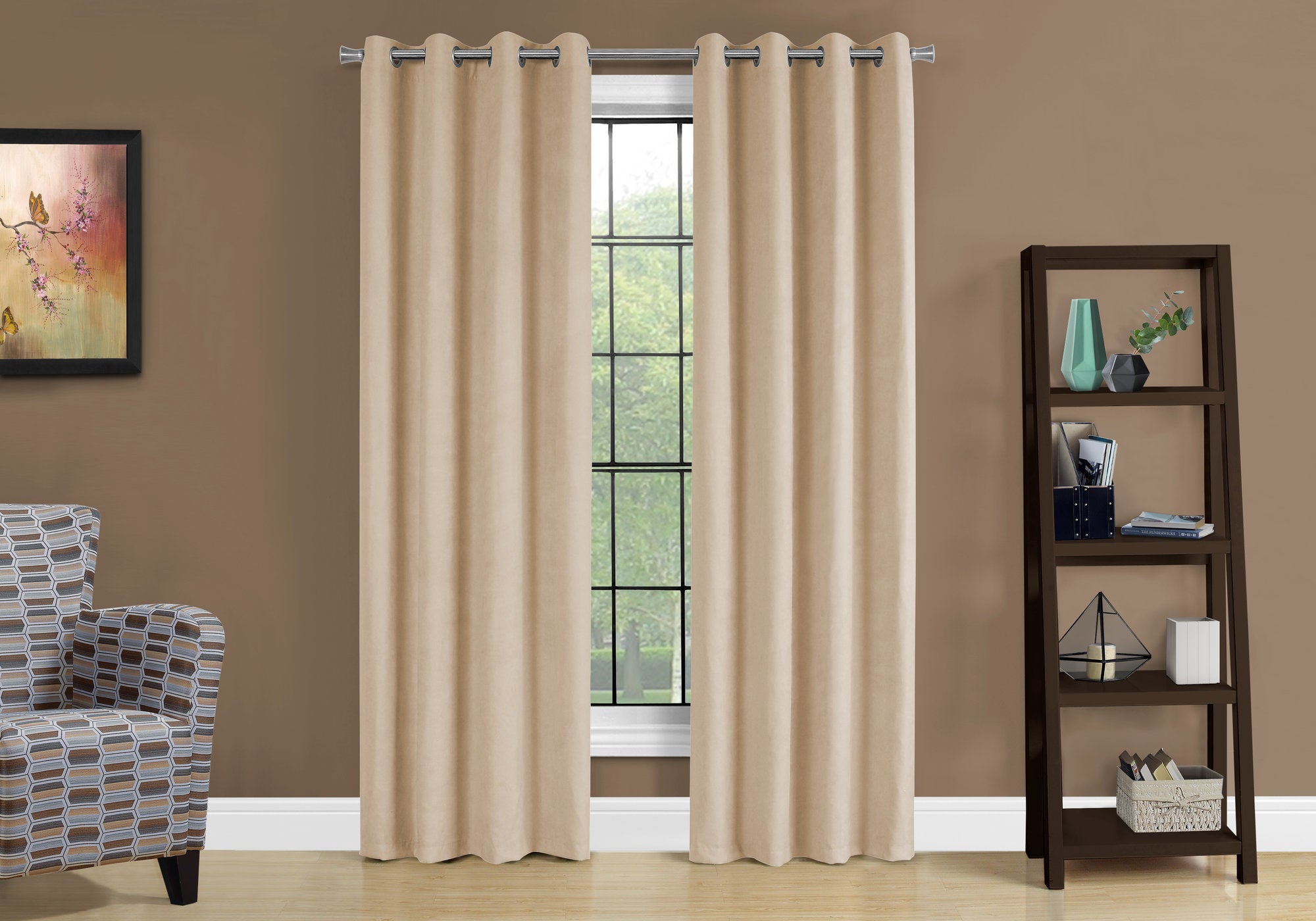 Image of curtain panel - 2pcs 54inch w x 95inch h beige room darkening  i 9801.