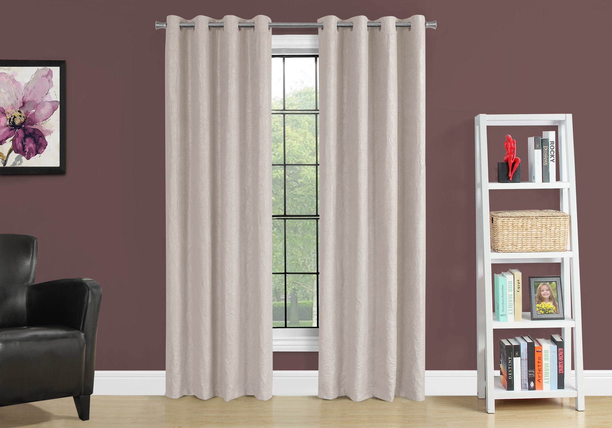 Image of curtain panel - 2pcs 52inch w x 95inch h ivory room darkening  i 9818.