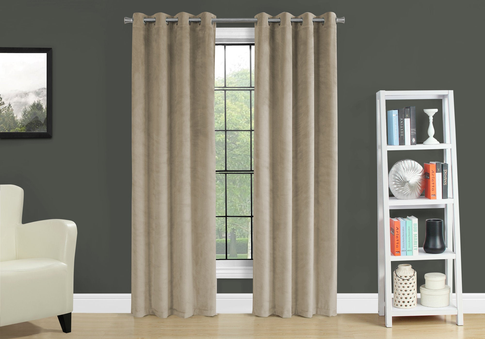 Image of curtain panel - 2pcs 52inch w x 84inch h beige room darkening  i 9820.