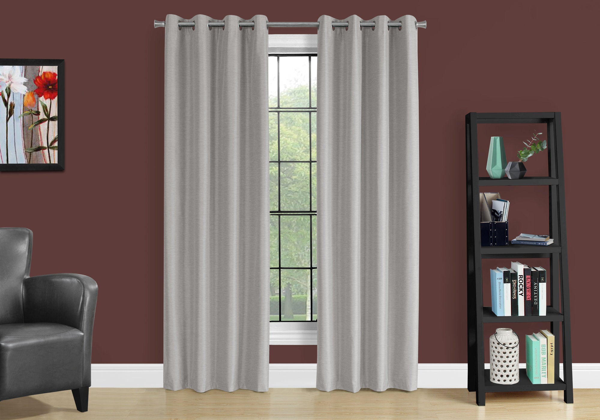 Image of curtain panel - 2pcs 52inch w x 95inch h silver solid blackout  i 9836.