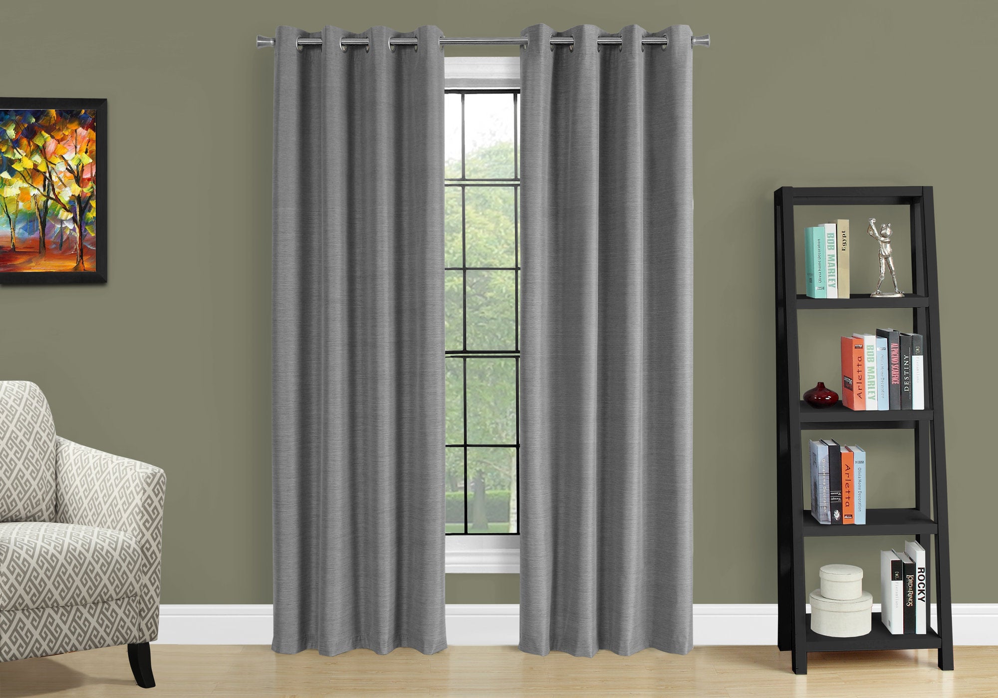 Image of curtain panel - 2pcs 52inch w x 84inch h grey solid blackout  i 9841.